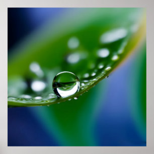 Póster Gotas de agua macro