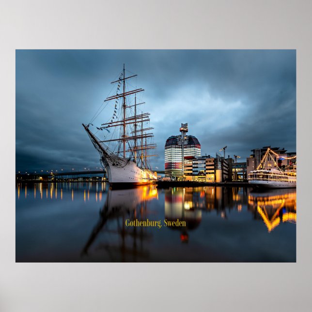 Póster Gotemburgo, Puerto de Suecia (Frente)