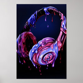 Póster goteo de auriculares