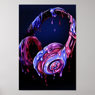 Póster goteo de auriculares
