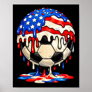 Póster Goteo de fútbol bandera de América salpicaduras pa