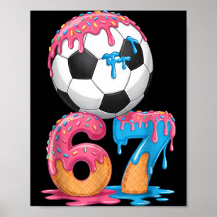 Póster Goteo de fútbol número 67 jugador de fútbol mascul