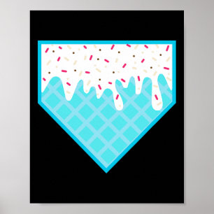 Póster Goteo Divertido de Plato de Casa - Helado Suave y 
