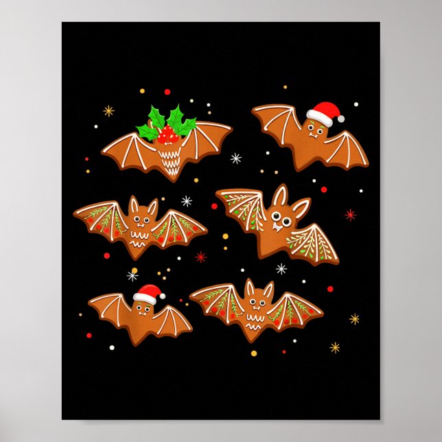Póster Goth Christmas Shirt For Kids, Soky Cute Bat Ginge (Frente)