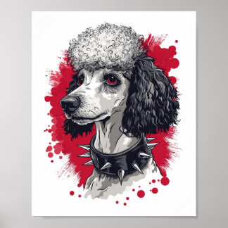 Póster Goth Poodle – Dark Aesthetic Dog