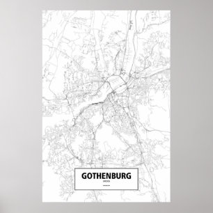 Póster Gothenburg, Sweden (black on white)