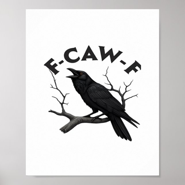 Póster Gothic Crow Funny F-Caw-F Humor Essential Creative (Frente)