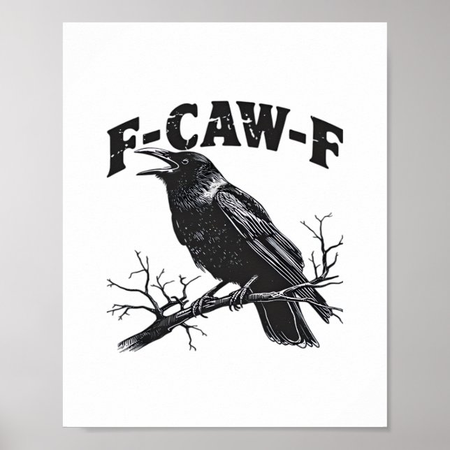 Póster Gothic Crow Humor F-Caw-F Funny Essential (Frente)
