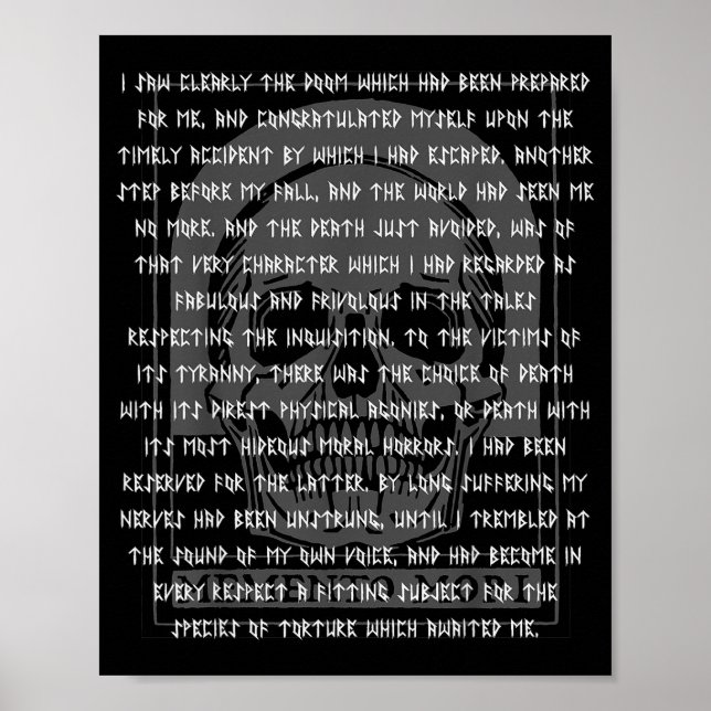 Póster Gothic Edgar Allan E Memento Mori Skull Halloween  (Frente)