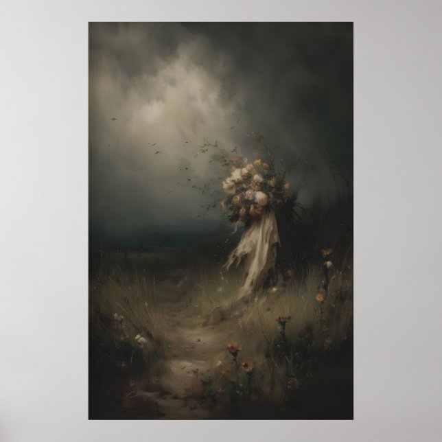 Póster Gothic Floral Art With Wilted Bouquet, Dark (Frente)