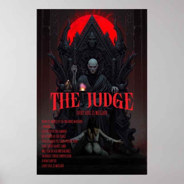 Póster Gothic Horror Poster The Judge Dark Fantasy Wall  (Frente)
