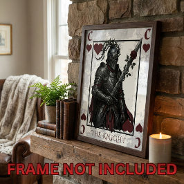 Póster Gothic Knight of Hearts Playing Card Dark Fantasy