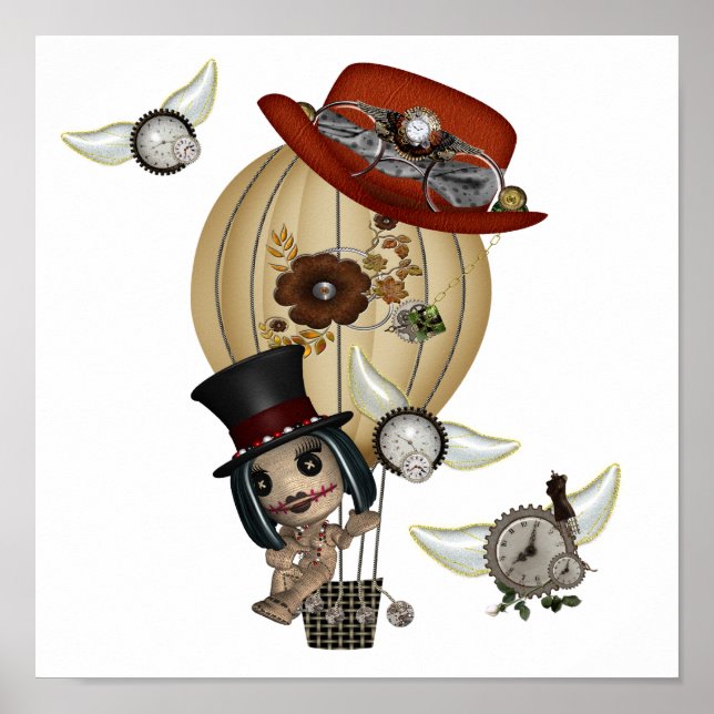Póster gothic laveau hot air balloon steampunk art (Frente)