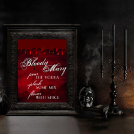 Póster Gothic Luxe | Bar Mary negro y rojo sangriento