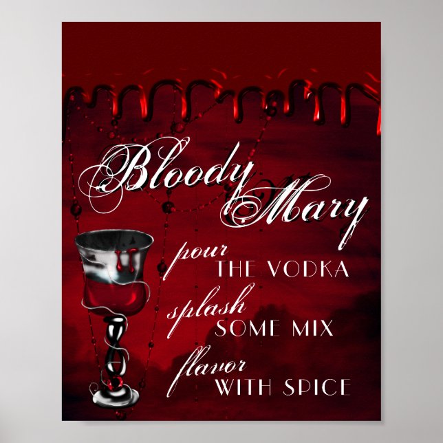 Póster Gothic Luxe | Beber morado negro y rojo (Frente)