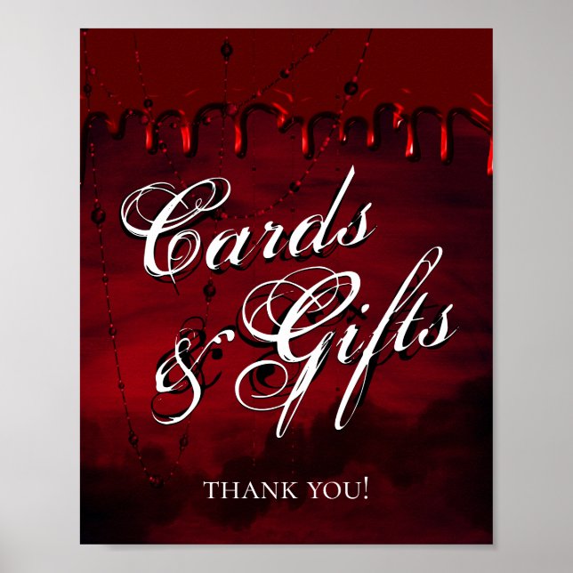 Póster Gothic Luxe | Tarjetas y regalos negros y rojos os (Frente)