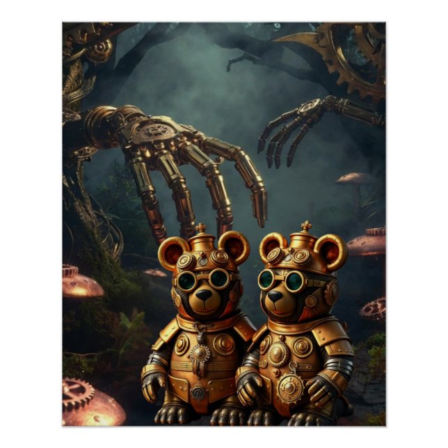 Póster Gothic Mechanical Dark Forest Steampunk Gummy Bear (Anverso)