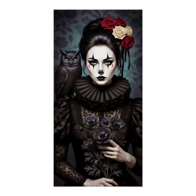 Póster Gothic Rose Queen – Dark Romantic Art with Skeleto (Anverso)
