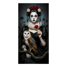 Póster Gothic Rose Queen – Dark Romantic Art with Skeleto
