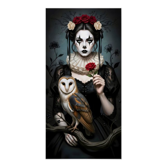Póster Gothic Rose Queen – Dark Romantic Art with Skeleto (Anverso)