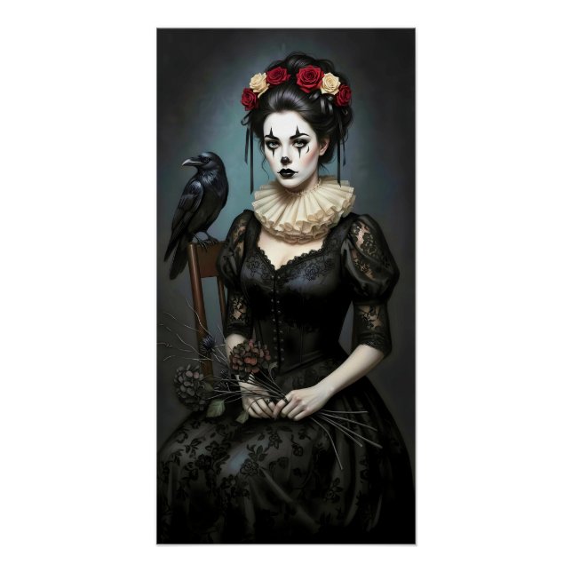 Póster Gothic Rose Queen – Dark Romantic Art with Skeleto (Anverso)
