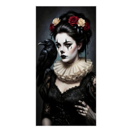 Póster Gothic Rose Queen – Dark Romantic Art with Skeleto