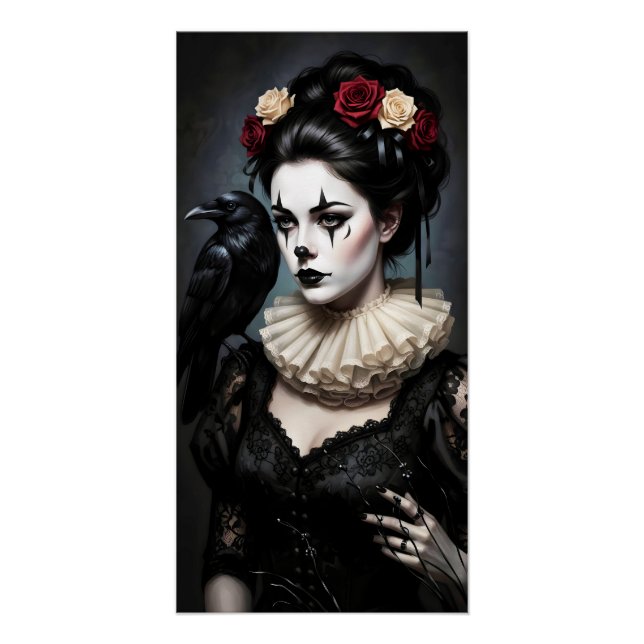 Póster Gothic Rose Queen – Dark Romantic Art with Skeleto (Anverso)