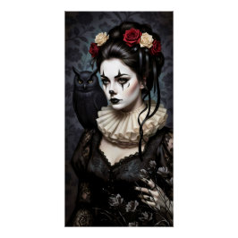 Póster Gothic Rose Queen – Dark Romantic Art with Skeleto