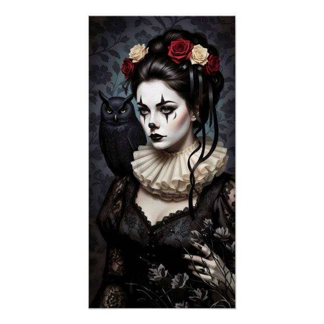 Póster Gothic Rose Queen – Dark Romantic Art with Skeleto (Anverso)