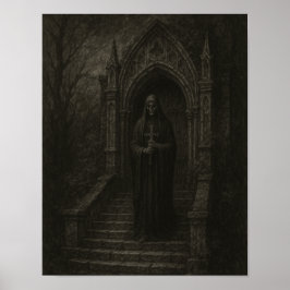 Póster Gothic Skull and Tomb Poster