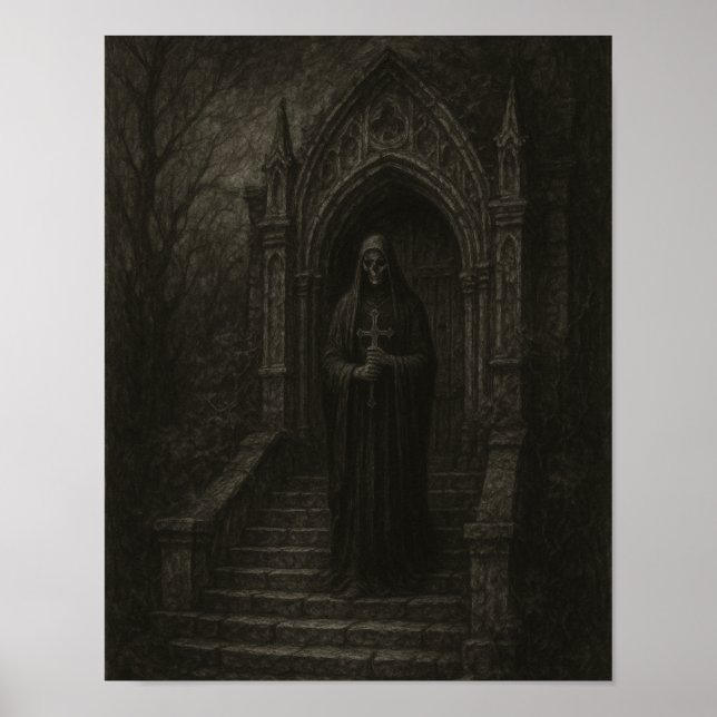 Póster Gothic Skull and Tomb Poster (Frente)