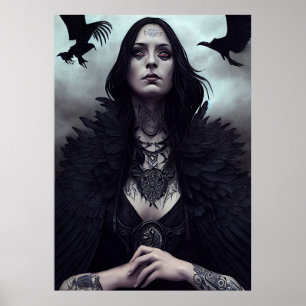 Póster  Gothic Witch Black Crow