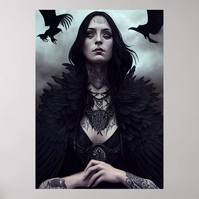 Póster  Gothic Witch Black Crow (Frente)