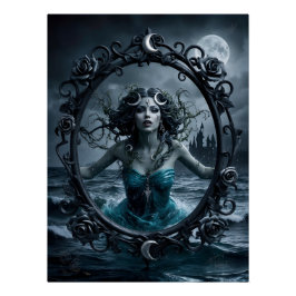 Póster Gothic Zodiac Cancer – Mystieke Kreeft Illustratie