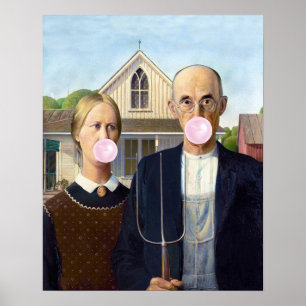 Póster Gótico Americano Grant Wood  