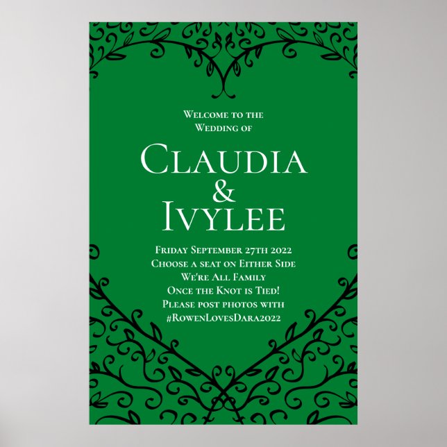 Póster Gótico Corazón-Poster Verde y Negro (Frente)