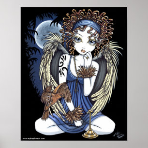Poster gótico del arte del ángel del pájaro del