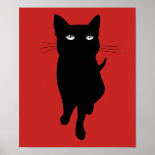 Póster Gótico felino negro