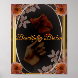Póster Gótico floral bellamente roto