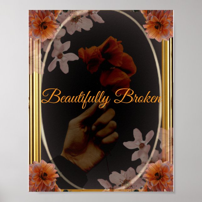 Póster Gótico floral bellamente roto (Frente)