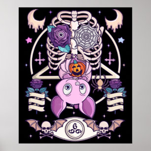 Póster Gótico Pastel Creepy Kawaii Gift Chibi Halloween
