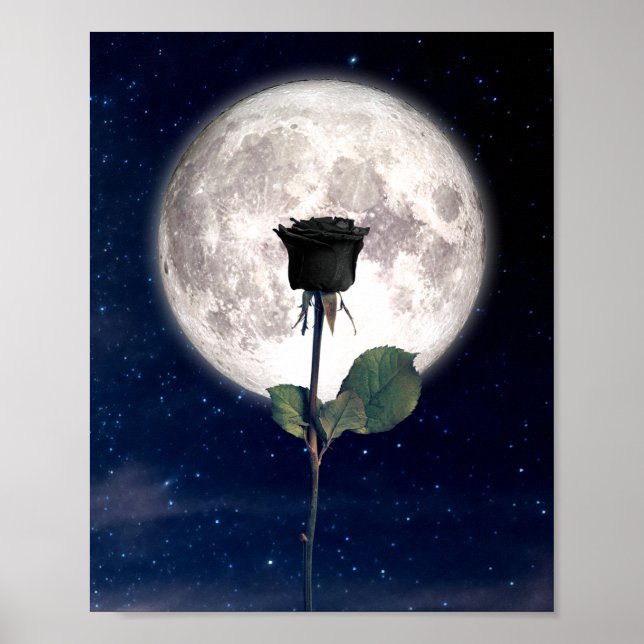 Póster Gótico, Vintage, Victoriano, Rosa Negro, Oscuro (Frente)