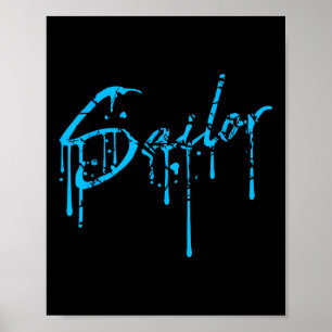 Póster Gotitas de spray de grafiti de marinero Texto de n