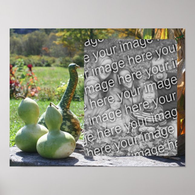 Póster Gouras Y Calabazas Caen Añadir Tu Foto (Frente)