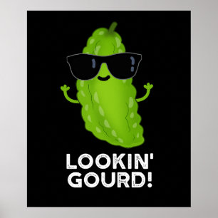 Póster Gourd Funny Guay Veggie Pun Dark BG