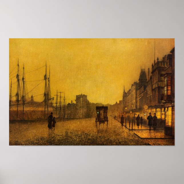 Póster Gourock Dock, Glasgow por John Atkinson Grimshaw (Frente)