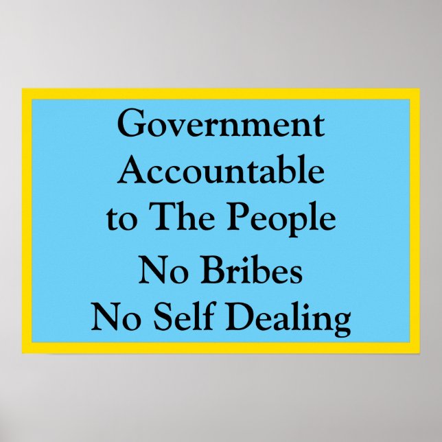 Póster Government Accountable No Bribes (Frente)