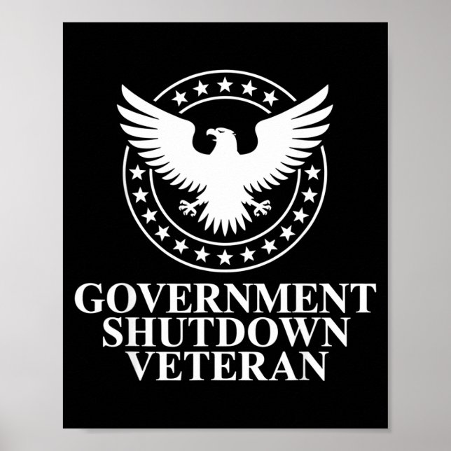 Póster Government Shutdown Veteran Eagle Patriotic Litica (Frente)
