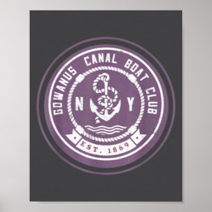 Póster Gowanus C Boat Club Divertido Brooklyn Nueva York 