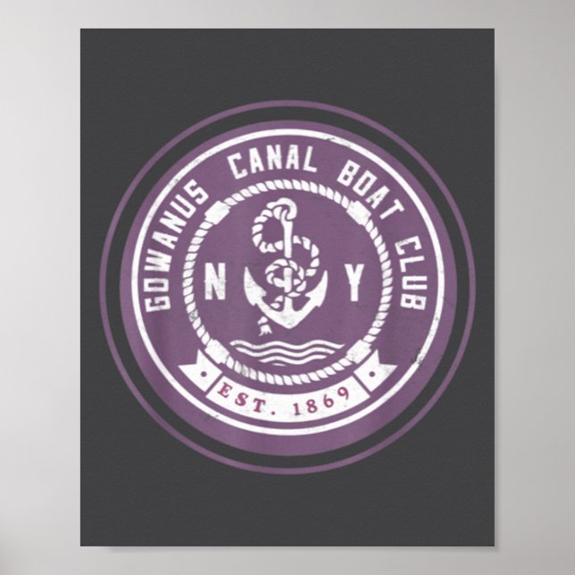 Póster Gowanus C Boat Club Funny Brooklyn New York So  (Frente)